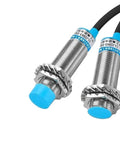 Inductive Proximity Sensor M18 Long Detect Distance 3 Wire NPN PNP DC Switch For Automation Heavy Duty Rugged Industrial Grade High Precision Non Contact Sensing LLJ18A316 Capacitive Proximity Sensor Variant with blue tips and metal casing