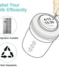 Wide Neck Glass Breastmilk Collection And Storage Bottle Four Pack Six Ounce with marking disc for efficient labeling.