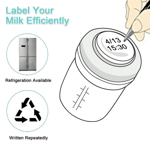 Wide Neck Glass Breastmilk Collection And Storage Bottle Four Pack Six Ounce with marking disc for efficient labeling.