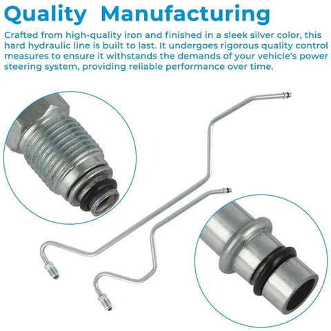 Rack Pinion Transfer Lines For 2007 Chevrolet Tahoe Suburban Avalanche And 2007 GMC Yukon And 2007 Cadillac Escalade With Male Fittings Hard Lines On Rack Replacement For Precise Steering