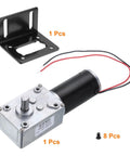 12V High Torque Turbine Worm Geared Motor 8mm Shaft 50 RPM With Wire and bracket for fans and small appliances
