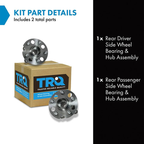 Rear Wheel Bearing And Hub Assembly Set 2 Piece Kit For AWD Lexus RX330 04-06, RX350 07-09, RX400h 06-08, Toyota Highlander 04-13, Venza 09-15 Boxed