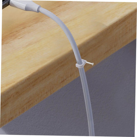 100 Pcs Wire Staples And Cable Clips With Steel Nails PE Material for Ethernet and Coaxial Cables installed in wood surface