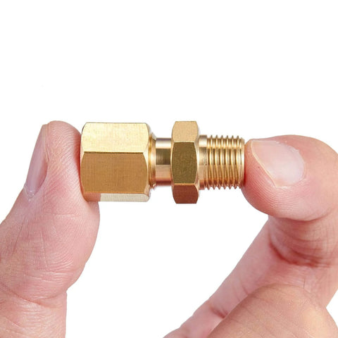 Brass compression straight tube fitting; 1/4 in. tube OD to 1/4 in. NPT male