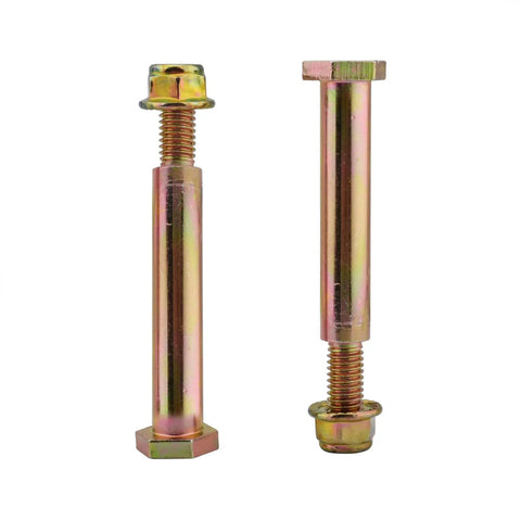 Two Sets Of Deck Wheel Bolts With Lock Nuts For Wide Deck Wheels Three Eighths By Sixteen Threads With Two And Five Eighths Inch Shoulder