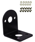 Black 25mm DC Gear Motors Mounting Bracket with M3 screws and nuts, L shape fixed seat, anti rust, beefy iron.