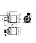 Technical diagram of 12V Brushless Magnetic Drive Submersible Water Pump Ultra Quiet 800 LPH Capacity For Fish Tanks Fountains Ponds