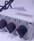 Control box for Three-Stack Tower Light With Red Yellow Green Lenses, 56mm, Beige Pole Mount, Prewired 25 Inch, UL Certified.