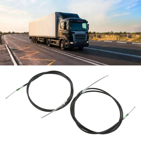 Universal Boss Grade Parking Brake Cable Kit With Reinforced Abs Plastic Handbrake Assembly Built For Custom Whips And Heavy Duty Trucks Bulletproof Fit For Drum Or Disc Brakes No Sweat Install, includes two parking cables.