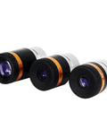 4mm 10mm 23mm Telescope Eyepiece Set With Fully Coated Optics, 62 Degree Wide Field Of View, 1.25 Inch Barrel, three eyepieces