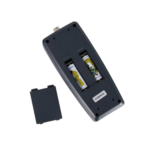 Digital Force Gauge Push Pull Meter With External Load Cell Sensor 1000 kgf Capacity, 9800 N, 2200 Lbf, rear battery compartment