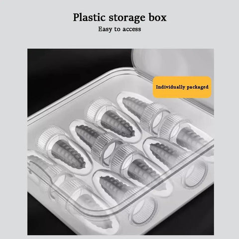 Plastic storage box with individually packaged Badass Heavy Duty Rubber Tire Repair Nails Dual Size Adhesive Patch Kit.