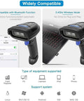Super Fast Bluetooth Barcode Scanner With 2.4G Wireless And Wired Modes For iPhone Android Tablet PC Windows Mac CCD Reader