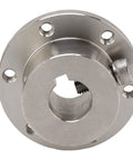 Rock Solid 16MM Top Shelf Stainless Steel Flange Shaft Coupling For RC Cars And Drones with a smooth finish and bolt holes.