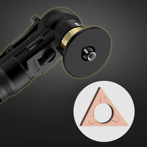 Built Damn Tough Triangle C Angle Cutter Heads Compatible With Pneumatic Chamfering Machines, featuring a tungsten steel blade and ergonomic design.