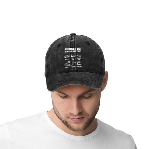 Funny RV Caravan Lover Travel Baseball Cap Adjustable Trucker Style Sun Hat For Outdoors Fishing And Road Trip Enthusiasts