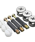 Rock Solid Cam Lock Fittings 50 Piece Thickened Furniture Hardware Kit with cam screws and eccentric nuts for easy assembly.