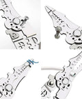 Pro Grade Heavy Duty Wire Stripper And Cutter Pliers For Electricians, detailed silver jaws with measurement markings.