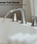 Two Handle Widespread Waterfall Roman Bathtub Faucet With Valve In Brushed Nickel Tub Filler for Luxury Bath 4.6 GPM Flow