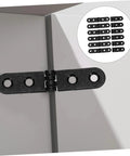 Heavy Duty Black Metal Folding Table Hinges Set 12 Pieces 76x15x2mm Round Edge 270 Degree Foldable Butt Hinges installed on surface