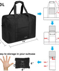 Foldable Grab And Go Travel Duffle Bag With Trolley Sleeve 40L Ultra Lightweight Carry On Bag 18x14x8 Inches underseat luggage