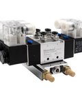 Electrical Pneumatic Twin Solenoid Valve 5/2 Way Internally Piloted, 24VDC, PT1/4 Ports, with manifold base and muffler