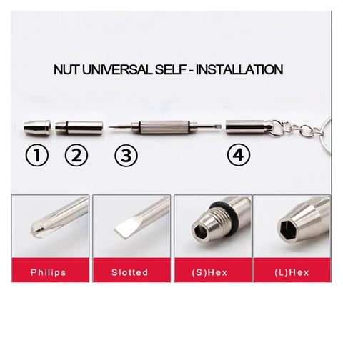 Button Head Hex Socket Screws Bolts Nuts With Driver Included Eyeglasses Repair Kit Screw Cap Kit showing tool components