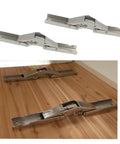10 Piece 90 Degree Folding Hidden Hinge Brackets for tables and cabinets, heavy duty cold rolled steel, installed on wooden surface