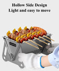 Portable Foldable BBQ Grill With Carry Bag For One To Two People On The Go Mini Charcoal Grill For Camping with skewers cooking