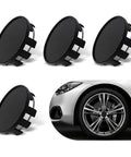 Rock Solid 4 Pack Snap On Wheel Center Caps For 2016 To 22 Nissan Sylphy Altima, heavy duty ABS, black finish, fits 54mm.