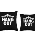 Funny Hang Glider Art Throw Pillow For Men And Women, Hang Gliding Gift Idea, Hang Out Theme Decor For Pilots