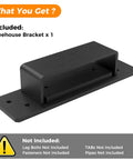 Treehouse Floating Bracket For 1.25 Inch Hardware Built Tough For Between Trees Or Post Handles 1.25 X 15 Inch Lag Bolts Or TABs Black Powder Coated Alloy Steel With UHMW Bearing Surface For Ultra Smooth Movement, black steel bracket
