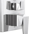 Trillian Shower Trim With Diverter In Lumicoat Chrome Three Function Diverter Kit For MultiChoice Universal Valve Easy Wipe Chrome Finish