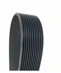 Built Tough Multi Wedge Drive Belt With High Modulus Rubber And Reinforced Cords For Industrial Machinery close-up showing grooves for low stretch performance.