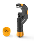 TOLESA pipe cutter tool for 3/16-2 in OD, heavy-duty metal with black body and orange accents, side view