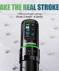 Cordless Tattoo Gun Kit Pro Grade Pen Machine With 7 Stroke Options Long Battery Life Two Batteries Power Supply Mcore Motor Needles And Cartridges For Pro Artists, black pen machine with 7 stroke settings