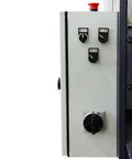 Control panel of Tough As Nails Electric Metal Shear with buttons and switches for 49 Inch Cutting Width Snappily Cuts 11 Ga Plate