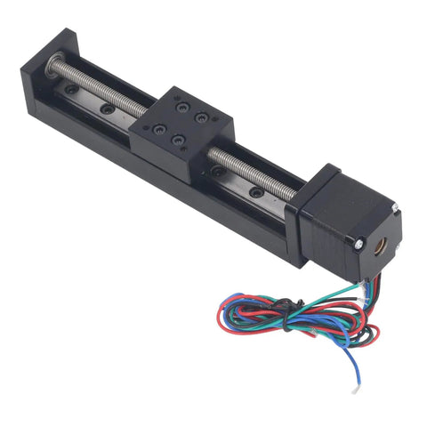 Heavy Duty Linear Slide Guide Rail 100mm Stage Actuator Boasting Aluminum Alloy Chassis And T6x4 Electric Motor for heavy load application.