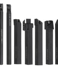 Heavy Duty Hilitand Lathe Turning Tool Kit With 1/2 Inch Shank And Seven Indexable Carbide Inserts for precise machining.