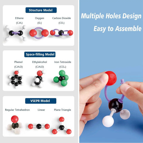 Hands On Chemistry Molecular Model Kit For Students And Teachers 136 Pcs Organic And Inorganic Chemistry Learning Set demonstrating models