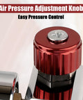 Close-up of air pressure adjustment knob on G1 Quarter Inch Air Pressure Regulator Kit With Gauge 0 To 140 PSI Adjustable Flow Control Valve