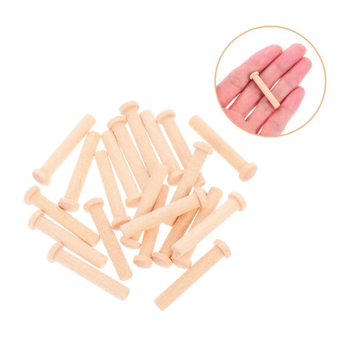 Miniature Wooden Nails Set For DIY Crafts And Woodworking, 20 Pieces Of Solid Wood T Nails For Train Wheel Projects And Detailed Crafting
