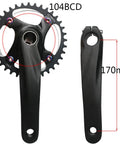 32T Narrow Wide 1x MTB Crankset With 104 BCD Single Speed Crank Arm Set For 9 10 11 Speed Mountain Bikes, 68mm Or 73mm BB
