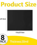 Product size overview of Non Adhesive Magnetic Sheets 8.5 By 11 Inch 30 Mil Thick 8 Pack Flexible Blank Magnet Sheets for craft use.