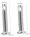 Flat Single Hole Clevis Pin Set, 20 Piece Stainless Steel Locating Pins, two flat-top stainless pins with single holes and measurements