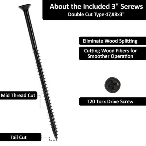 Universal Door Strike Plate Shim Forged From Black Hardened Stainless Steel with included 3 inch T20 Torx screws for installation.