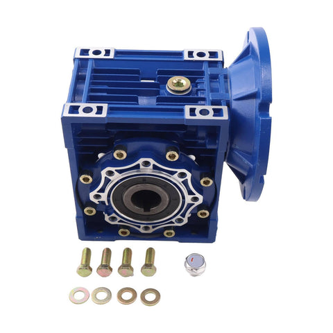 Front view of MRV063 Worm Gear Speed Reducer 100 To 1 Reduction With 56C Flange For Industrial Machinery
