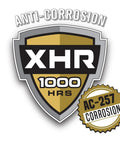 Anti-corrosion shield logo featuring XHR 1000 HRS and AC-257 corrosion rating for heavy duty applications.