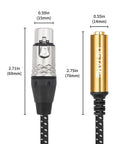 Hot 1Ft Audio Cable XLR Female To 1/4 Trs Female Jack For Mic Guitar Amp And Mixer - Durable Patch Cord 1ft long with XLR and TRS connectors.