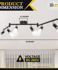Flexible Ceiling Track Lighting Kit With Six Spot Lights And Seven LED GU10 Bulbs Included Rotatable Arms And Adjustable Heads